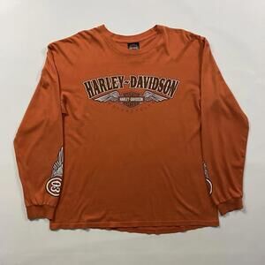 Harley Davidson Orange Long Sleeve Shirt